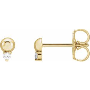 14K Yellow .03 CTW Natural Diamond Bead Earrings - BN & CO JEWELRY