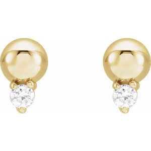 14K Yellow .03 CTW Natural Diamond Bead Earrings - BN & CO JEWELRY