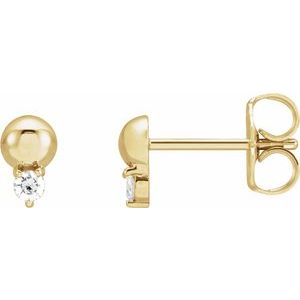 14K Yellow .06 CTW Natural Diamond Bead Earrings - BN & CO JEWELRY