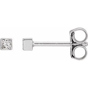 Sterling Silver .05 CTW Natural Diamond Bezel-Set Earrings - BN & CO JEWELRY