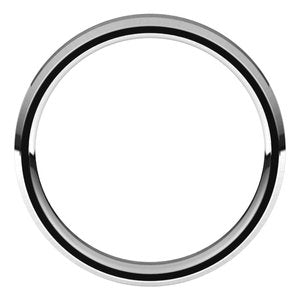 14K White 4 mm Beveled Edge Comfort Fit Light Band Size 9.5 - BN & CO JEWELRY