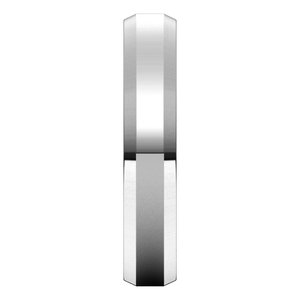 14K White 4 mm Beveled Edge Comfort Fit Light Band Size 9.5 - BN & CO JEWELRY