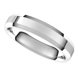 14K White 4 mm Beveled Edge Comfort Fit Light Band Size 9.5 - BN & CO JEWELRY