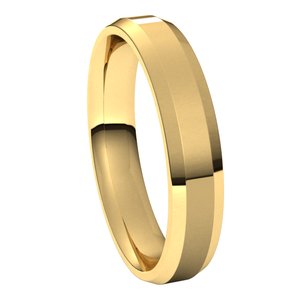 10K Yellow 4 mm Beveled Edge Comfort Fit Light Band Size 8 - BN & CO JEWELRY