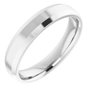 14K White 4 mm Beveled Edge Comfort Fit Light Band Size 9.5 - BN & CO JEWELRY