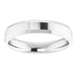 14K White 4 mm Beveled Edge Comfort Fit Light Band Size 9.5 - BN & CO JEWELRY