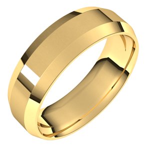 14K Yellow 6 mm Beveled Edge Comfort Fit Light Band Size 10 - BN & CO JEWELRY