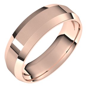10K Rose 6 mm Beveled Edge Comfort Fit Light Band Size 9.5 - BN & CO JEWELRY