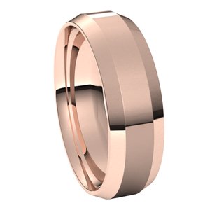 10K Rose 6 mm Beveled Edge Comfort Fit Light Band Size 9.5 - BN & CO JEWELRY