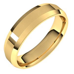 10K Yellow 5 mm Beveled Edge Comfort Fit Light Band Size 11 - BN & CO JEWELRY