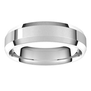 Platinum 5 mm Beveled Edge Comfort Fit Light Band Size 8.5 - BN & CO JEWELRY