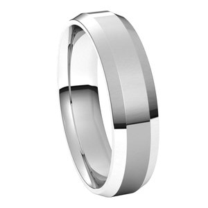 Platinum 5 mm Beveled Edge Comfort Fit Light Band Size 8.5 - BN & CO JEWELRY