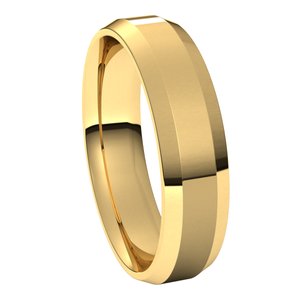 14K Yellow 5 mm Beveled Edge Comfort Fit Light Band Size 6.5 - BN & CO JEWELRY