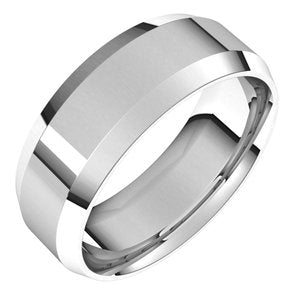 14K White 7 mm Beveled Edge Comfort Fit Light Band - BN & CO JEWELRY