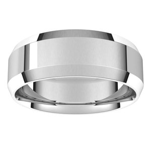10K White 7 mm Beveled Edge Comfort Fit Light Band - BN & CO JEWELRY