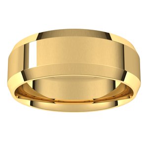 14K Yellow 7 mm Beveled Edge Comfort Fit Light Band - BN & CO JEWELRY