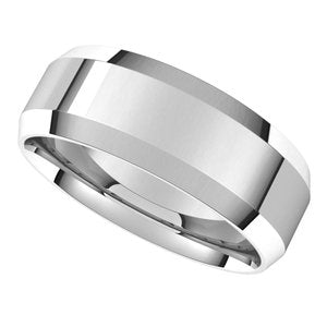 14K White 7 mm Beveled Edge Comfort Fit Light Band - BN & CO JEWELRY