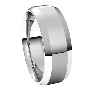14K White 7 mm Beveled Edge Comfort Fit Light Band - BN & CO JEWELRY