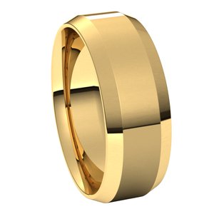 14K Yellow 7 mm Beveled Edge Comfort Fit Light Band - BN & CO JEWELRY