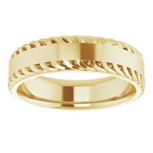 14K Yellow 6 mm Sculptural Flat Band Size 10 - BN & CO JEWELRY