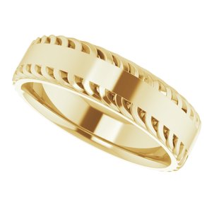 14K Yellow 6 mm Sculptural Flat Band Size 10 - BN & CO JEWELRY