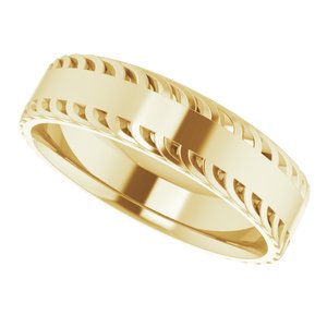 10K Yellow 6 mm Sculptural Flat Band Size 11.5 - BN & CO JEWELRY