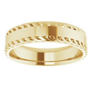 10K Yellow 6 mm Sculptural Flat Band Size 11.5 - BN & CO JEWELRY