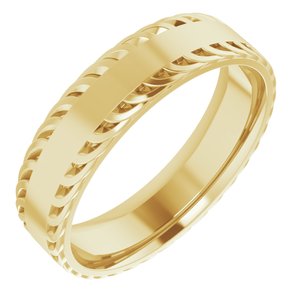 10K Yellow 6 mm Sculptural Flat Band Size 11.5 - BN & CO JEWELRY