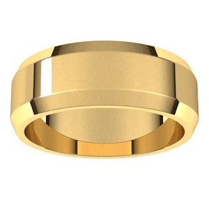 14K Yellow 7 mm Beveled Edge Light Band - BN & CO JEWELRY