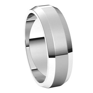 14K White 6 mm Beveled Edge Light Band Size 10 - BN & CO JEWELRY