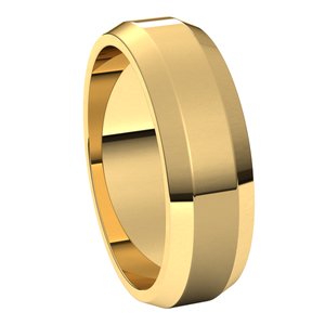 14K Yellow 6 mm Beveled Edge Light Band Size 10 - BN & CO JEWELRY