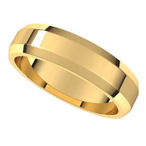 14K Yellow 5 mm Beveled Edge Light Band Size 9.5 - BN & CO JEWELRY