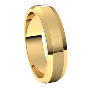 14K Yellow 5 mm Beveled Edge Light Band Size 9.5 - BN & CO JEWELRY