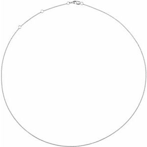 14K White 1 mm Adjustable Cable 16-18" Chain - BN & CO JEWELRY