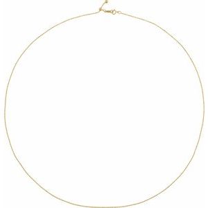 14K Yellow 1 mm Adjustable Bead 22" Chain - BN & CO JEWELRY