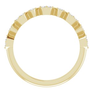14K Yellow 1/8 CTW Natural Diamond Geometric Anniversary Band - BN & CO JEWELRY