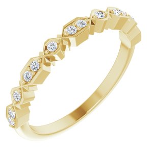 14K Yellow 1/8 CTW Natural Diamond Geometric Anniversary Band - BN & CO JEWELRY