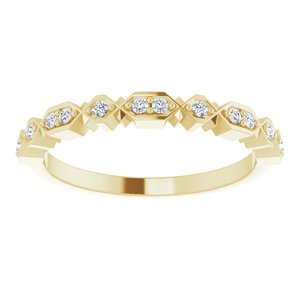 14K Yellow 1/8 CTW Natural Diamond Geometric Anniversary Band - BN & CO JEWELRY