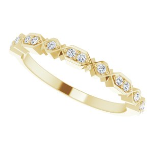 14K Yellow 1/8 CTW Natural Diamond Geometric Anniversary Band - BN & CO JEWELRY