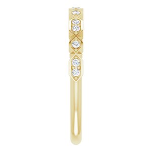 14K Yellow 1/8 CTW Natural Diamond Geometric Anniversary Band - BN & CO JEWELRY