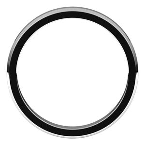 14K White 3 mm Beveled Edge Light Band Size 6.5 - BN & CO JEWELRY