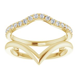 14K Yellow 1/4 CTW Natural Diamond Accented V-Shaped Ring Guard - BN & CO JEWELRY