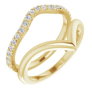14K Yellow 1/4 CTW Natural Diamond Accented V-Shaped Ring Guard - BN & CO JEWELRY