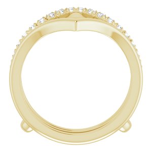 14K Yellow 1/4 CTW Natural Diamond Accented V-Shaped Ring Guard - BN & CO JEWELRY