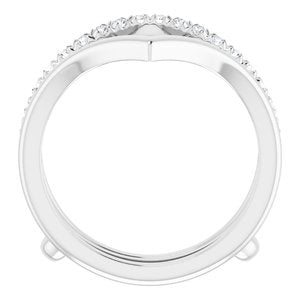 14K White 1/4 CTW Natural Diamond Accented V-Shaped Ring Guard - BN & CO JEWELRY