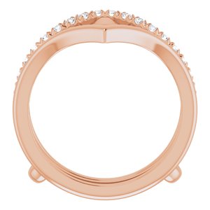 14K Rose 1/4 CTW Natural Diamond Accented V-Shaped Ring Guard - BN & CO JEWELRY