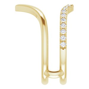 14K Yellow 1/4 CTW Natural Diamond Accented V-Shaped Ring Guard - BN & CO JEWELRY