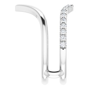 14K White 1/4 CTW Natural Diamond Accented V-Shaped Ring Guard - BN & CO JEWELRY