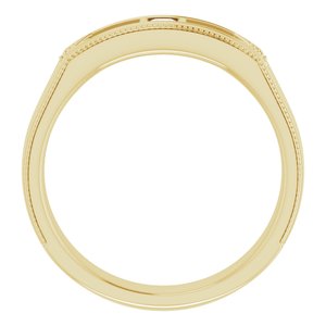 14K Yellow 1/10 CT Natural Diamond Geometric Milgrain Band - BN & CO JEWELRY