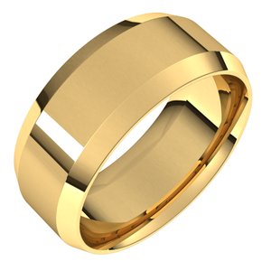 14K Yellow 8 mm Beveled Edge Comfort Fit Light Band Size 12.5 - BN & CO JEWELRY